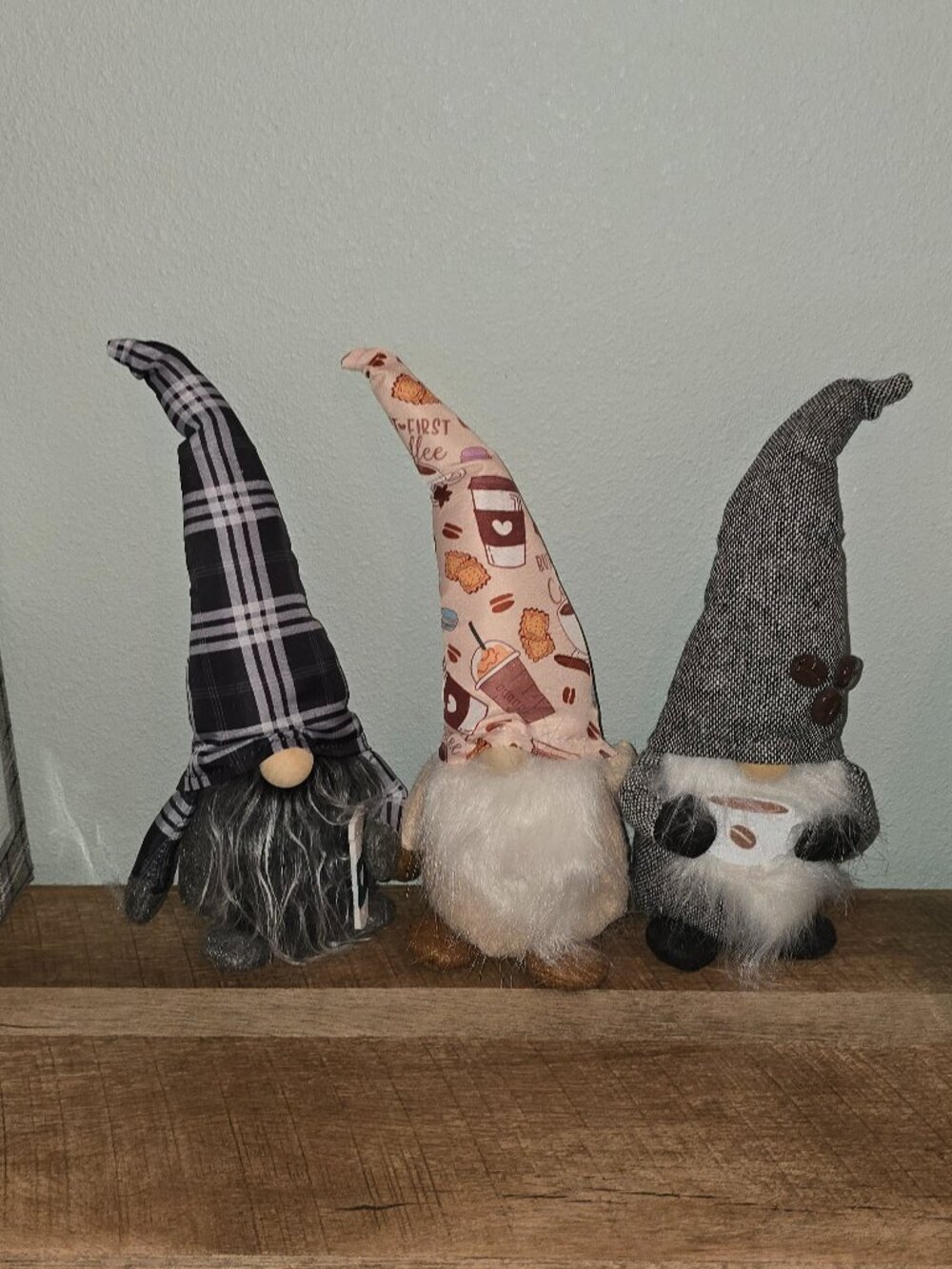 Coffee Gnomes Set of 3 Farmhouse Decor